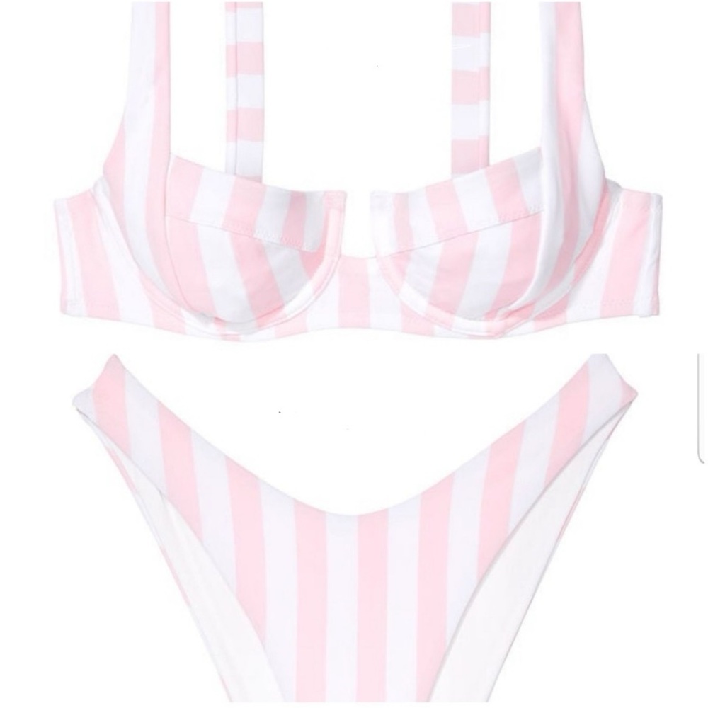 Victoria's Secret Pink and White Striped Bikini